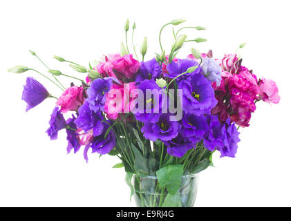 Bouquet de fleurs violet et mauve eustoma Banque D'Images