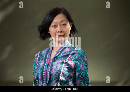 Chiew-Siah Tei, l'écrivain malaisien, à l'Edinburgh International Book Festival 2014. Edimbourg, Ecosse. Banque D'Images