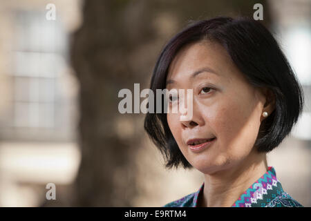 Chiew-Siah Tei, l'écrivain malaisien, à l'Edinburgh International Book Festival 2014. Edimbourg, Ecosse. Banque D'Images