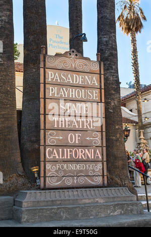 Le quartier historique et populaire Pasadena Playhouse. Banque D'Images