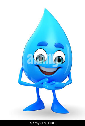 Personnage de goutte d'eau avec pose de bienvenue Banque D'Images