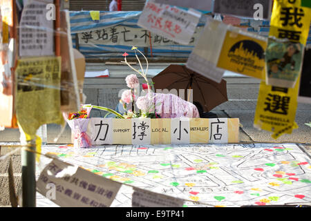 Étudiant Pro-Democracy Camp. Hennessy Road, Causeway Bay, Hong Kong. Banque D'Images