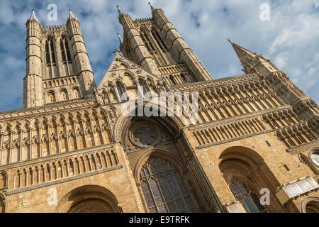 La cathédrale de Lincoln Norman west front, Lincolnshire, Angleterre, Royaume-Uni Banque D'Images