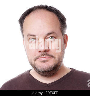 Portrait d'un homme d'âge moyen avec chaume barbe Banque D'Images