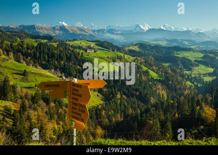 Après-midi d'automne dans l'Emmental regioin, canton de Berne, Suisse. Banque D'Images