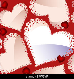 Transparente avec motif coeur vecteur Banque D'Images
