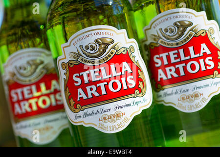 Bouteille bouteilles de bière Stella Artois Banque D'Images