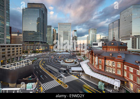 Tokyo, Japon paysage urbain à la gare de Tokyo. Banque D'Images