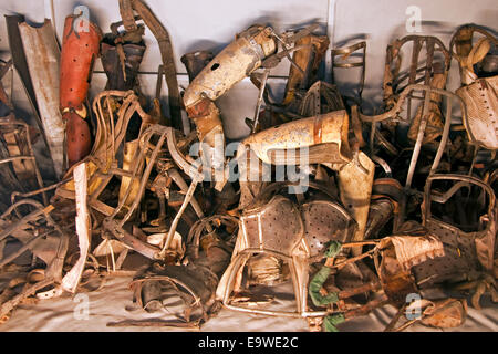 Les victimes de l'holocauste de prothèses de assassinés à Auschwitz-Birkenau State Museum. Banque D'Images