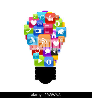 Bouton en verre Lampe Icon Set Idée Concept . Vector Illustration Banque D'Images