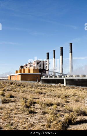 Jim Bridger, centrale électrique alimentée au charbon. Banque D'Images