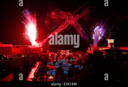 Soirée de Gala,fireworks Gueral complexe Premier à Tekirova Antalya,Turquie,. Banque D'Images