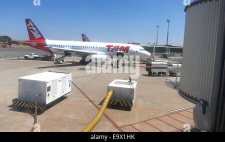 Un Airbus 320 de TAM Airlines aéroport international de Brasilia Brésil Banque D'Images