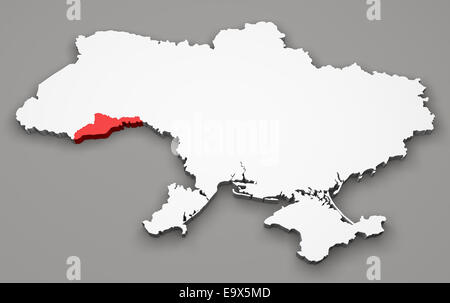 Carte d'Ukraine, de la division des régions, Chernivtsi Banque D'Images
