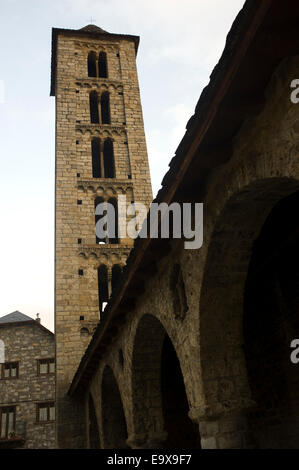 L'église romane de Santa Eulalia en Erill la Vall. Vall de Boi, Lleida, Catalogne, Espagne. Banque D'Images