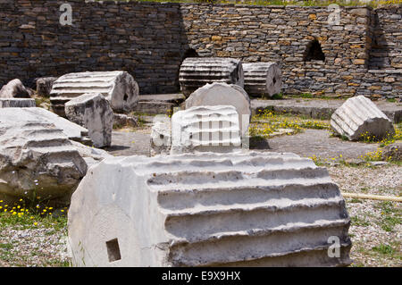 Ruines du mausolée d'Halicarnasse, 4ème. siècle avant J.-C., Bodrum, Turquie Banque D'Images