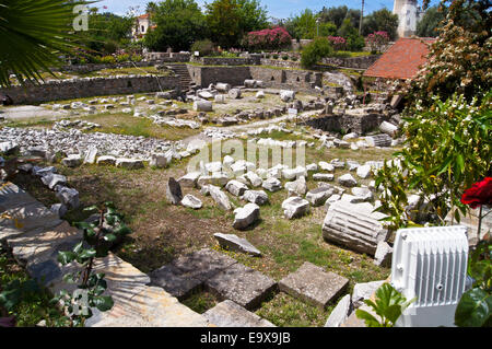 Ruines du mausolée d'Halicarnasse, 4ème. siècle avant J.-C., Bodrum, Turquie Banque D'Images