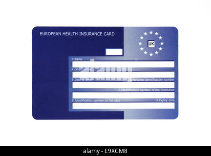 Carte européenne d'assurance maladie Banque D'Images