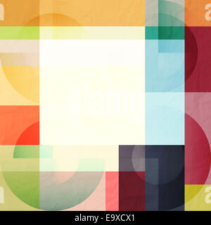 Résumé Contexte géométrique avec des rectangles colorés sur la texture du papier vecteur conception. Banque D'Images