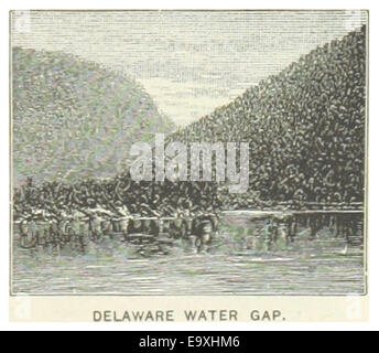 Cette illustration de 1891 représente le Delaware Water Gap, un site naturel pittoresque situé sur la rivière Delaware entre le New Jersey et la Pennsylvanie. Il met en évidence les caractéristiques géologiques et son importance en tant que site naturel et récréatif. Banque D'Images