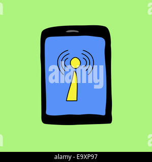Doodle style avec connexion wi-fi Banque D'Images