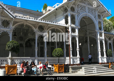 La ville thermale de Karlovy Vary République Tchèque les touristes Banque D'Images