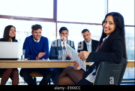 Business Woman sitting at interview in office Banque D'Images