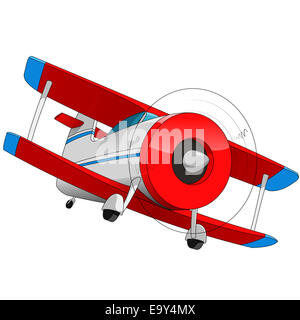 Cartoon illustration de l'avion biplan Banque D'Images