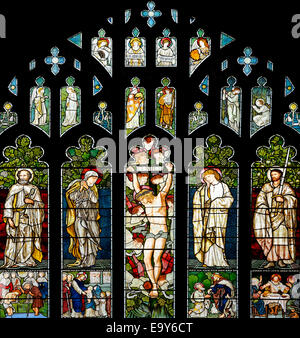 La fenêtre d'Orient préraphaélite Jésus Église, Troutbeck, Lake District, Cumbria, Angleterre Banque D'Images