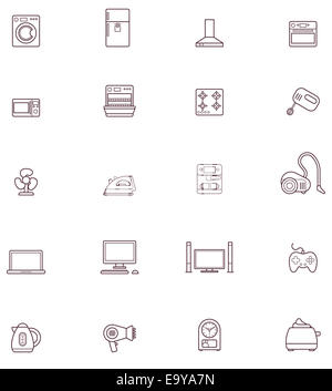 Les appareils domestiques icon set Banque D'Images