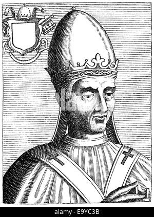 Le pape Adrien I ou I'Hadrianus, pape de 772 à 795, Hadrien Papst I. Banque D'Images