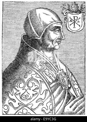 Le pape Serge II, pape de 844 à 847, Papst Sergius II. Banque D'Images