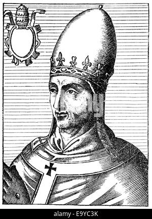 Le pape Jean VIII ou Ioannes VIII, pape de 872 à 882, Papst Johannes VIII. Banque D'Images