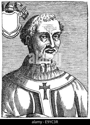 Le pape Adrien III ou Adrianus III, pape de 884 à 885, Hadrien Papst III. Banque D'Images