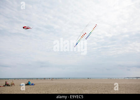 Le cerf-volant de la plage à Valence, en Espagne. Banque D'Images