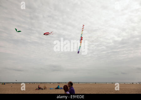 Le cerf-volant de la plage à Valence, en Espagne. Banque D'Images