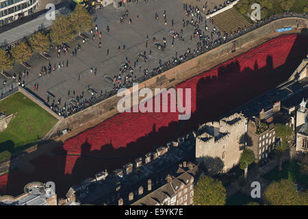 Photo aérienne du Tour de Londres Poppies Banque D'Images