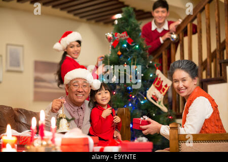 Noël sur la famille Banque D'Images