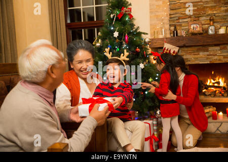 Noël sur la famille Banque D'Images