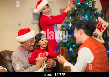 Noël sur la famille Banque D'Images