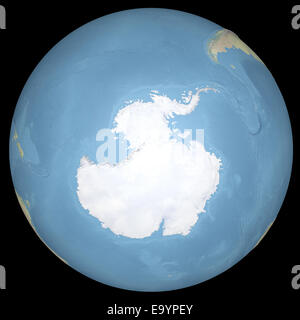 Hémisphère nord sur la terre vue d'en haut pôle nord Banque D'Images