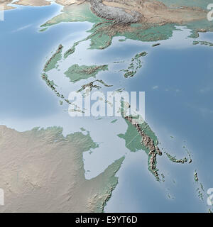 Carte du monde, carte physique, Asie du Sud-Est, Indonésie Banque D'Images