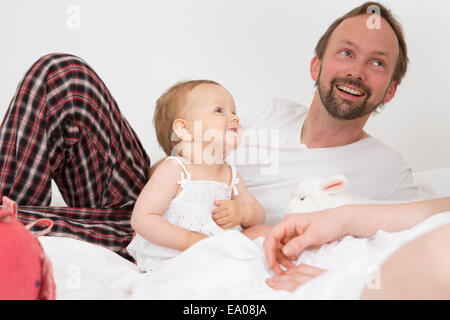 Père avec bébé fille Banque D'Images