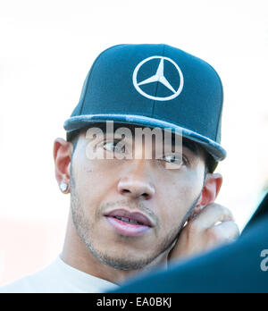 Lewis Hamilton, pilote de course de Formule 1 pour l'équipe Mercedes AMG Petronas, vu au circuit of the Americas, Austin, Texas. Banque D'Images