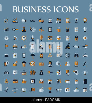 Ensemble d'icônes web pour l'entreprise, de la communication et des finances Banque D'Images