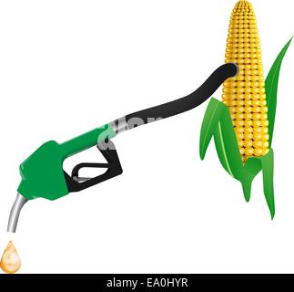 Notion de vecteur illustration d'embouts et de l'utilisation de biocarburants à partir du maïs, eps8 Illustration de Vecteur