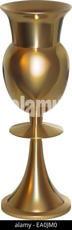 Vector golden goblet réaliste sur fond blanc Illustration de Vecteur