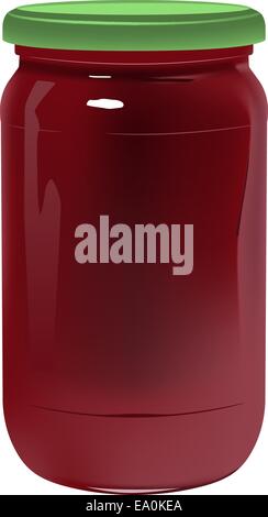 Pot de confiture réaliste vectorielle sur fond blanc Illustration de Vecteur