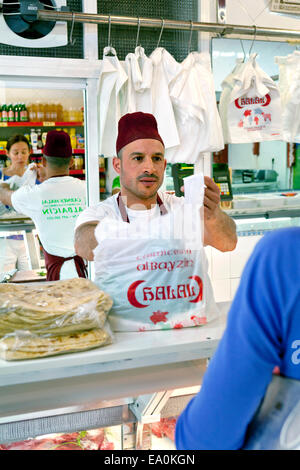 Boucherie halal, l'Albaicin, Grenade, Andalousie, Espagne Banque D'Images