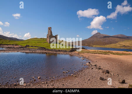 Château d'Ardvreck, Loch Assynt, région des Highlands, en Écosse, Royaume-Uni Banque D'Images